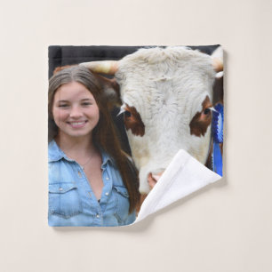 Foto personalizada de vaca de exposición ganadera