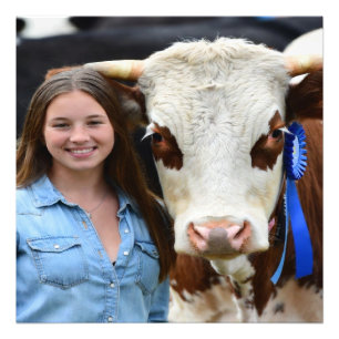 Foto personalizada de vaca de exposición ganadera