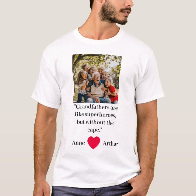 Foto personalizada del abuelo, camiseta (Anverso)