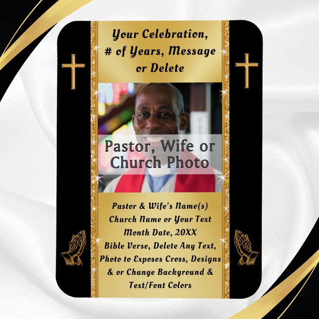 Foto personalizada, favores de la iglesia, imanes  (Cheap gifts for church members. Church anniversary favors. Pastor Appreciation party ideas. 50th.)