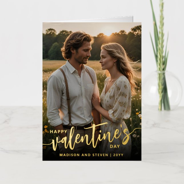 Foto personalizada Feliz Día de San Valentín elega (Anverso)