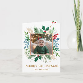 Foto personalizada Feliz Navidad Botánico Acuarela