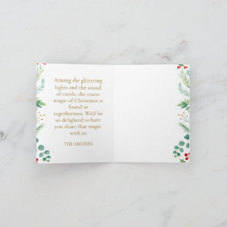 Foto personalizada Feliz Navidad Botánico Acuarela