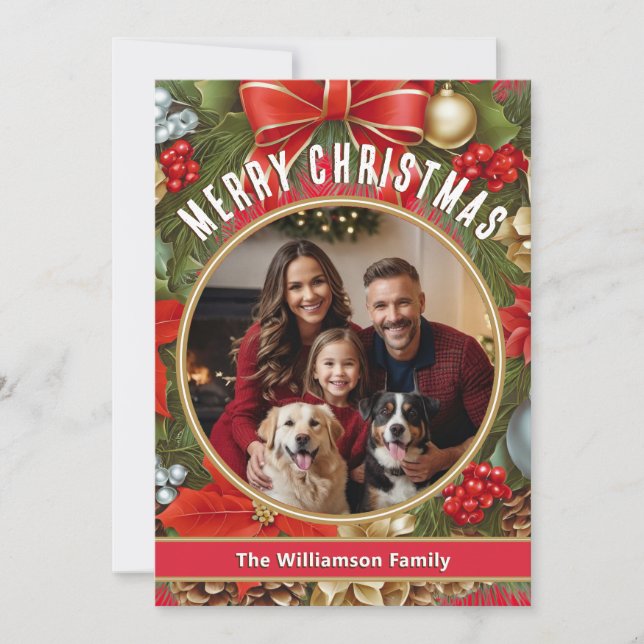 Foto Personalizada Feliz Navidad Tarjeta de Cumple (Anverso)