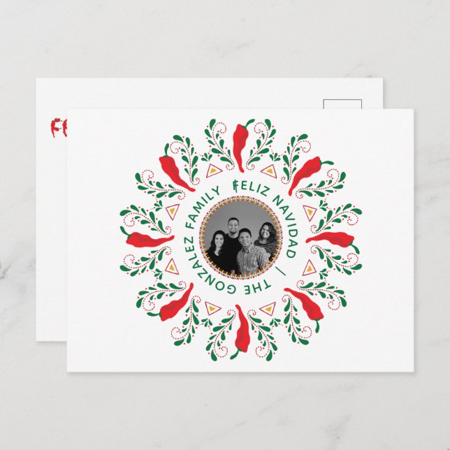 Foto Personalizada Feliz Navidad Tarjeta Postal de (Anverso / Reverso)