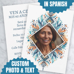 Foto Personalizada Invitación de 60 Años Patrón