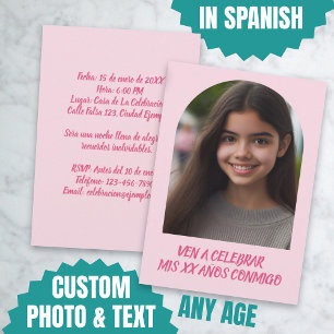 Foto Personalizada Invitación de Cumpleaños