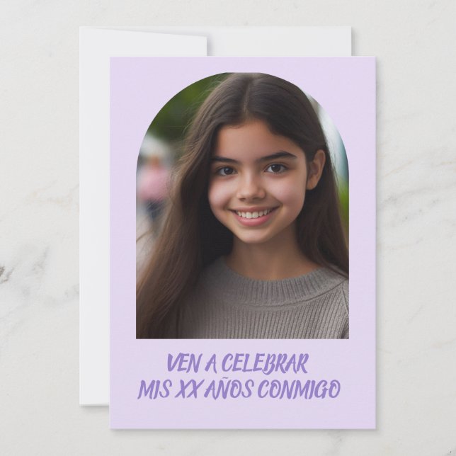 Foto personalizada invitación de cumpleaños (Anverso)
