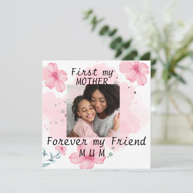 Foto personalizada Mamá cita tarjeta de Día de la  (Anverso de pie)