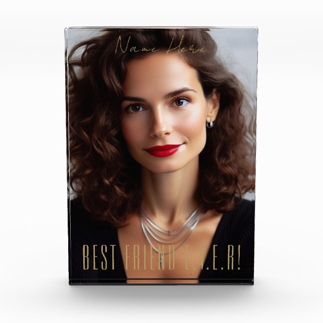 Foto personalizada Mejor Amigo Siempre Elegante Or (Anverso)