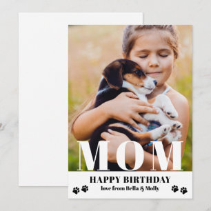 Foto personalizada moderna de Dog Mom Happy Birthd