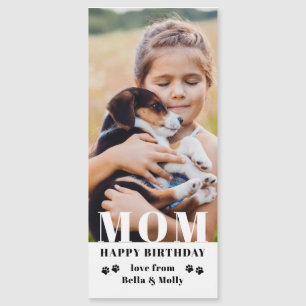 Foto personalizada moderna de Dog Mom Happy Birthd