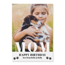Foto personalizada moderna de Dog Mom Happy Birthd