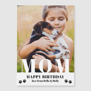 Foto personalizada moderna de Dog Mom Happy Birthd