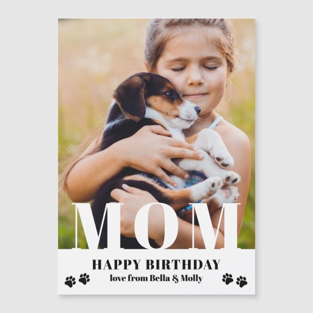 Foto personalizada moderna de Dog Mom Happy Birthd (Anverso)