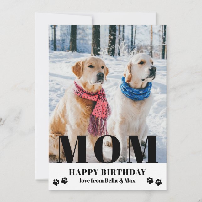 Foto personalizada moderna de Dog Mom Happy Birthd (Anverso)