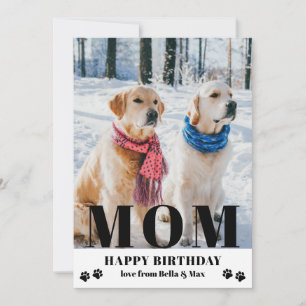 Foto personalizada moderna de Dog Mom Happy Birthd