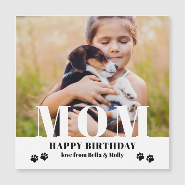 Foto personalizada moderna de Dog Mom Happy Birthd (Anverso)