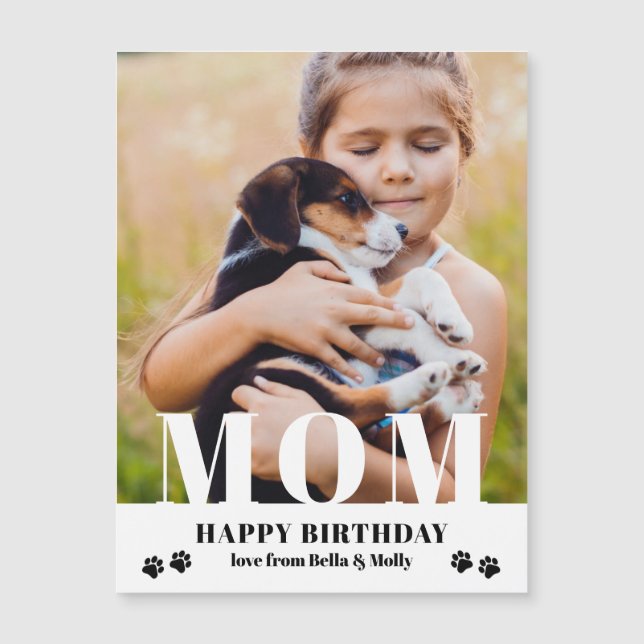 Foto personalizada moderna de Dog Mom Happy Birthd (Anverso)
