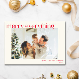 Foto personalizada moderna roja Feliz Navidad