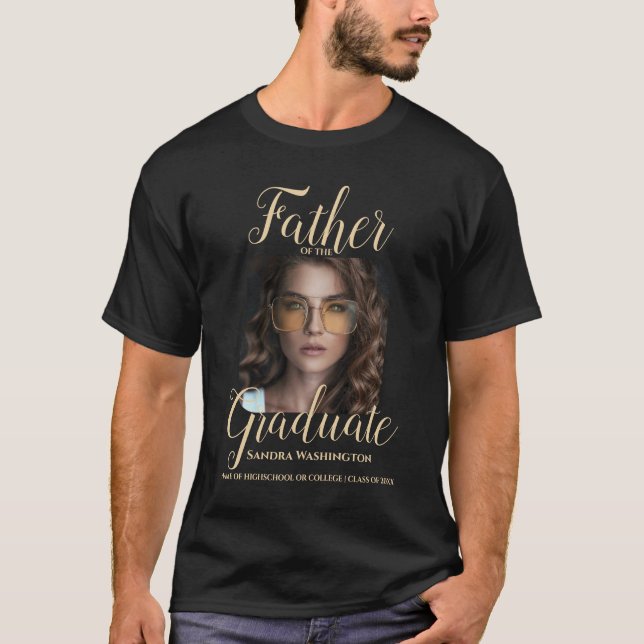 Foto Personalizada Padre De La Camiseta Graduada (Anverso)