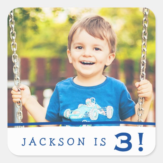 Foto personalizada Pegatinas de cumpleaños / Royal (Anverso)