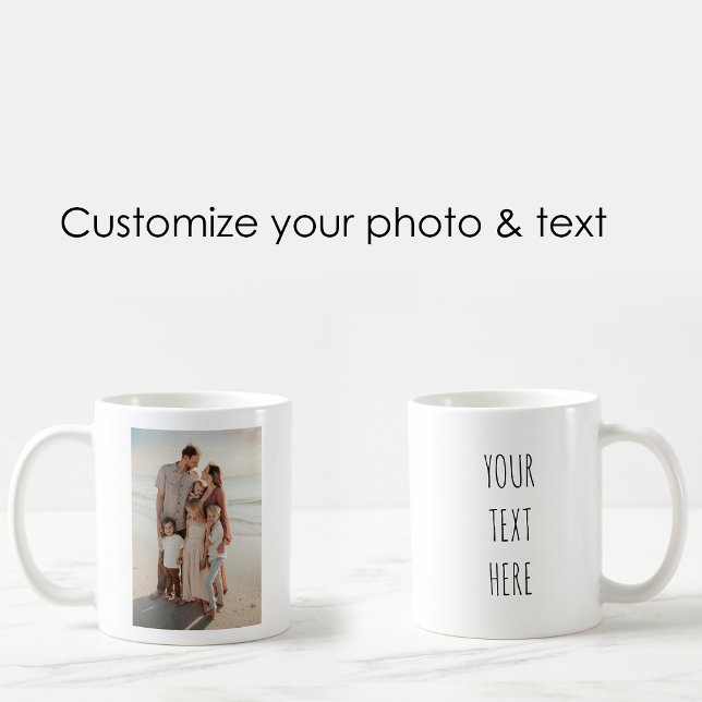 Foto personalizada Personalizado de la copa de fot (Personalized Photo Cup Custom Text Picture)