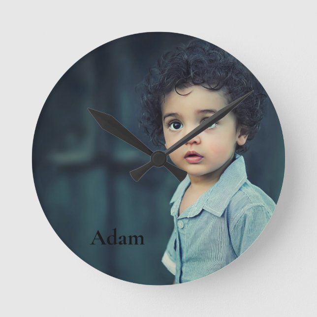 Foto personalizada por personalizado y reloj redon (Anverso)