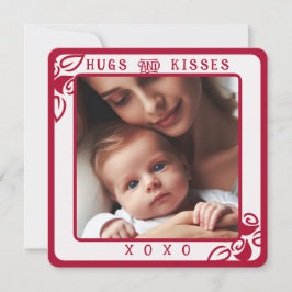 Foto personalizada Red Floral Abrazos y besos XOXO
