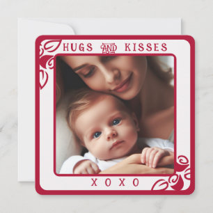 Foto personalizada Red Floral Abrazos y besos XOXO