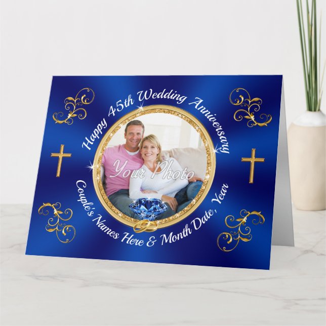 FOTO Personalizada: Tarjetas de 45 Aniversario Fel (Anverso)