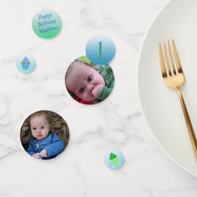 Foto personalizada y Confetti de cumpleaños (Grupo)