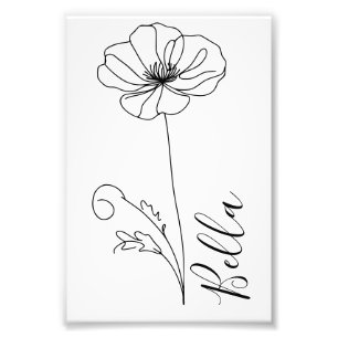 Foto Personalizado Agosto Poppy Nacimiento Regalo de Fl