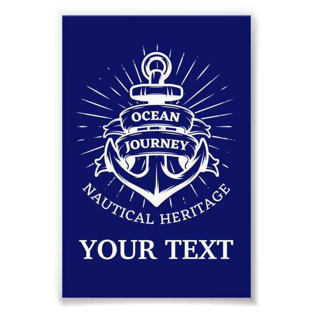 Foto Personalizado Ancla Náutica Rope Nombre del barco  (Frente)