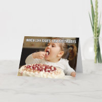 Foto personalizado Comer pastel Meme Tarjeta de cu