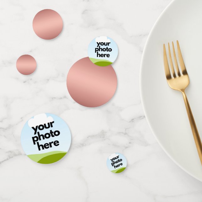 Foto personalizado Confetti w Rosa Accents (Grupo)