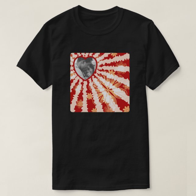 Foto personalizado Corazón Funky Camiseta de San V (Diseño del anverso)
