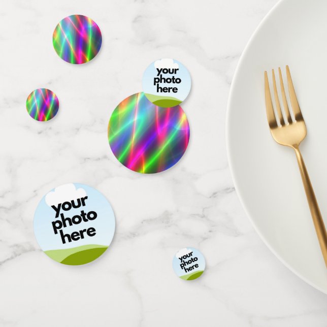 Foto personalizado de Confetti con acentos neones (Grupo)