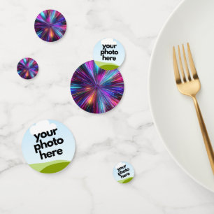 Foto personalizado de Confetti con acentos neones