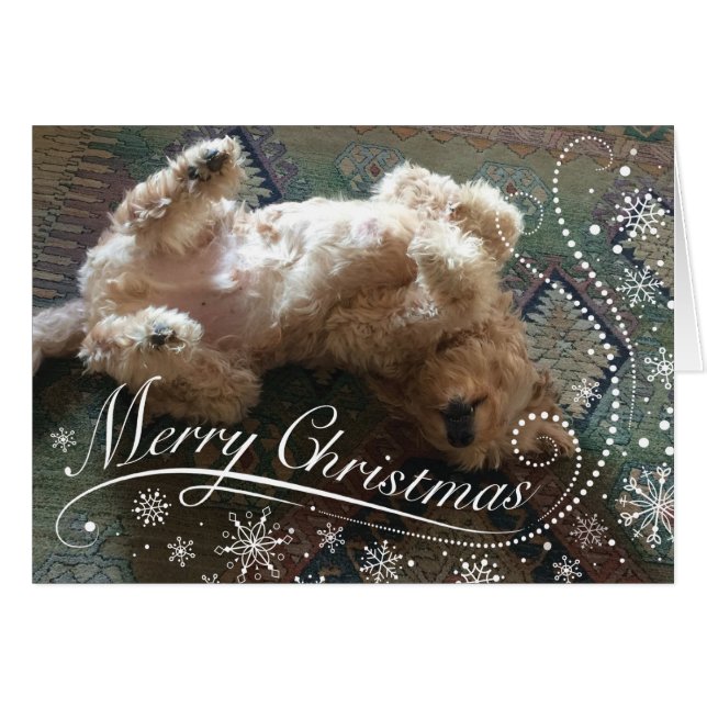 Foto personalizado Doodle Golden Merry Christmas (Anverso (Horizontal))