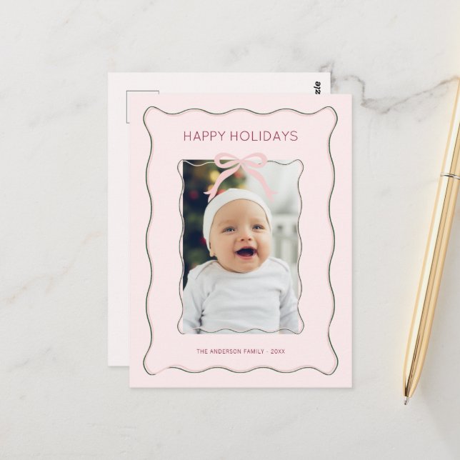 Foto personalizado Festividad de postales Bow Squi (Anverso/Reverso In Situ)