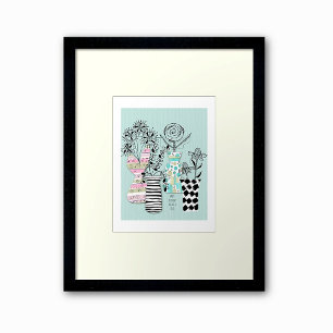 Foto Personalizado floral moderno de mediados de siglo