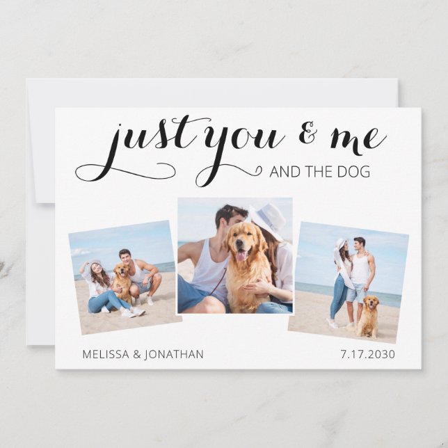 Foto personalizado Invitación del Boda de perro re (Anverso)