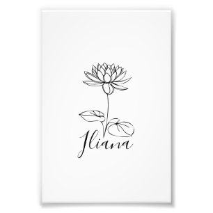 Foto Personalizado Julio Agua Lily Nació Regalo de Flor
