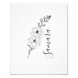 Foto Personalizado Julio Delphinium Birth Flower Gift p
