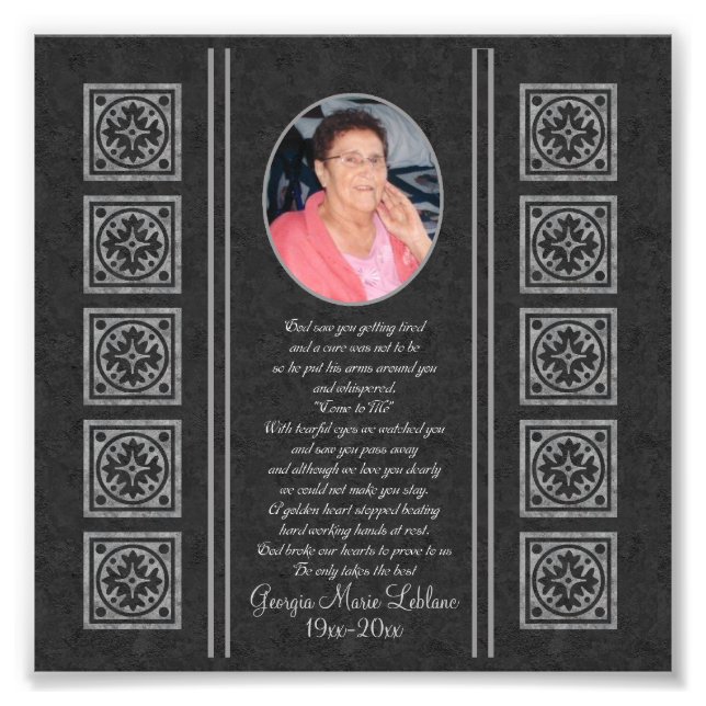 Foto Personalizado Memorial Keepsakes (Frente)