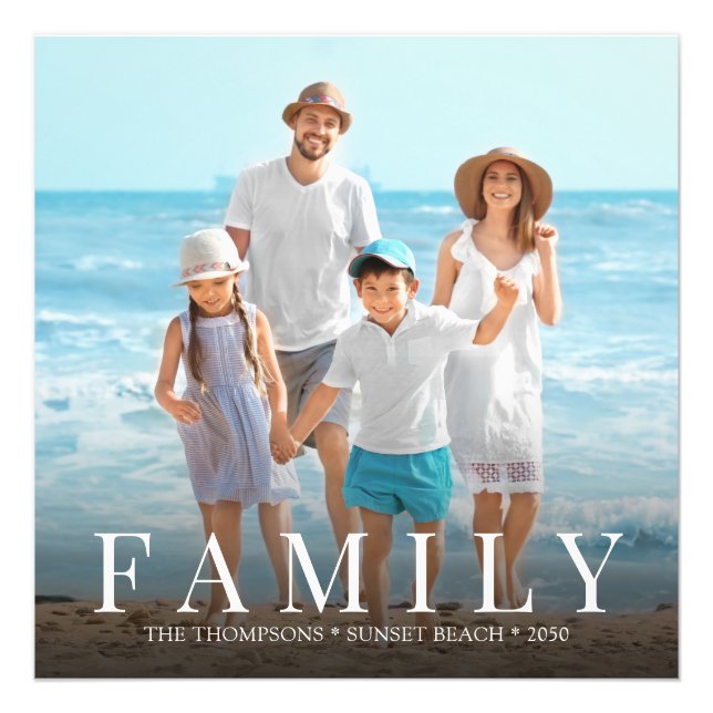 Foto Personalizado Minimalista de la familia fotográfic (Frente)