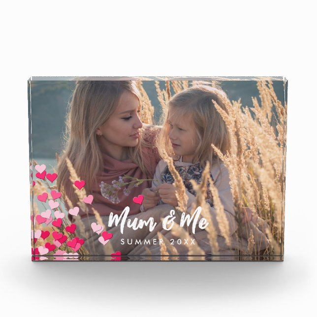 Foto personalizado Moderna Escribiendo Corazones R (Anverso)