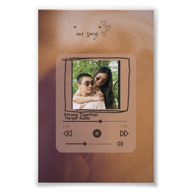 Foto Personalizado Music Song Album Couple Photo (Frente)