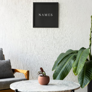 Foto Personalizado negro simple Añadir su nombre elegan